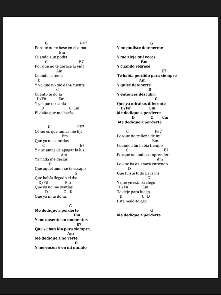 Me Dedique A Perderte ACORDES - PDF - Google Drive - 1773499292900 | PDF