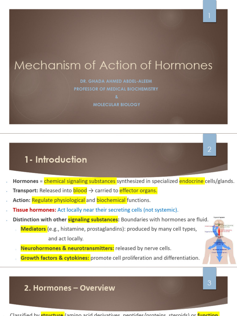 Mechanism of Action of Hormones-Part 1 | PDF | Hormone | Cell Signaling