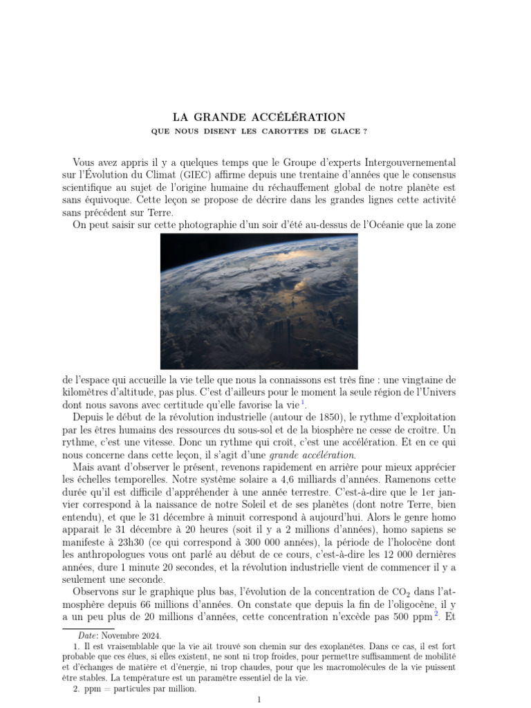 07a Activite Humaine | PDF | Dioxyde de carbone | Glacier