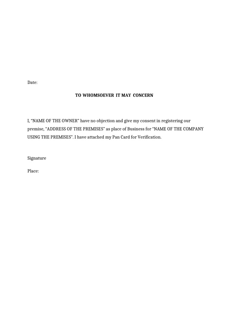 Noc Format | PDF