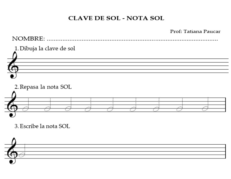 Clave de Sol - Nota Sol | PDF
