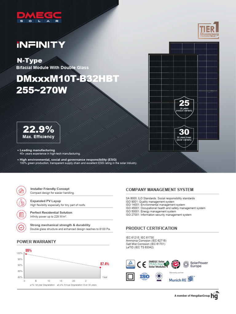 Solar Bouwmarkt Dmegc Dm260m10t b32hbt Datasheet | PDF | Electricity ...