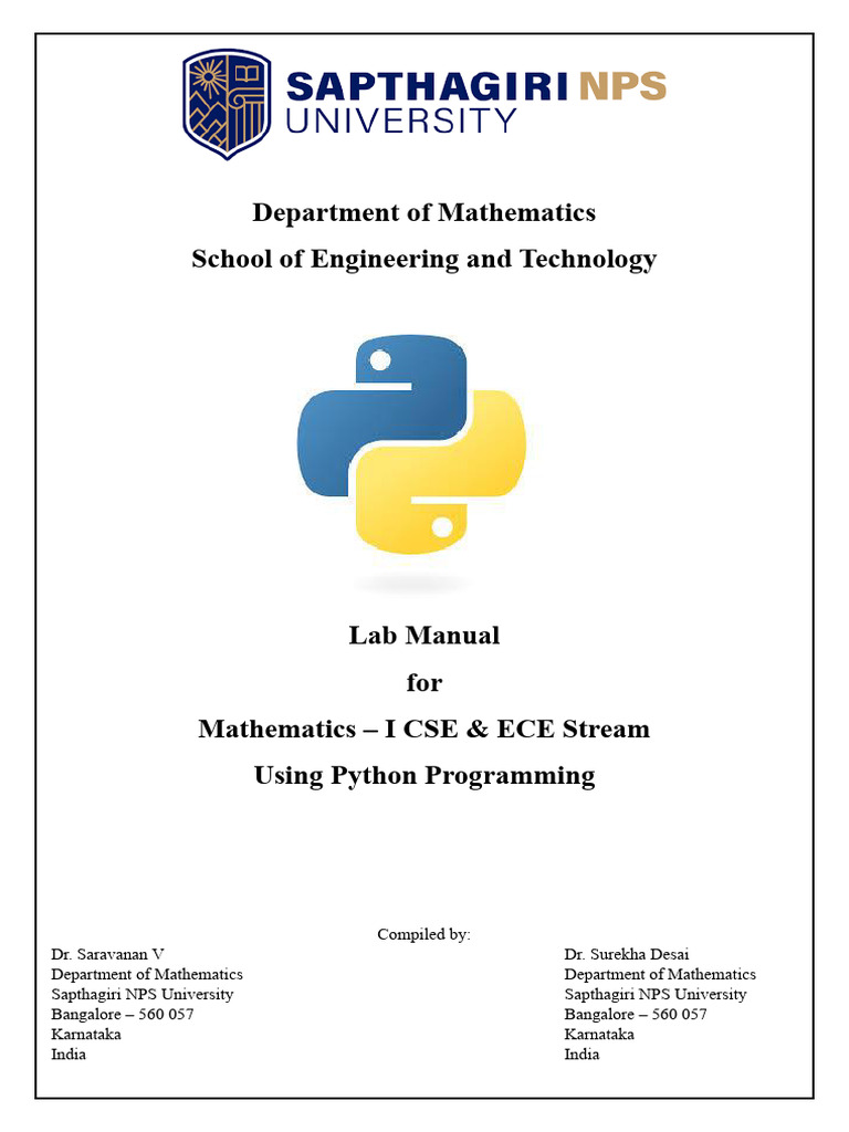 Mathematics-I Lab Manual Python | PDF | Python (Programming Language ...
