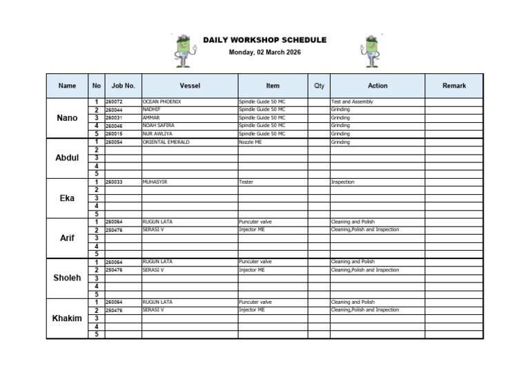 Workshop - Schedule.2026 03 | PDF