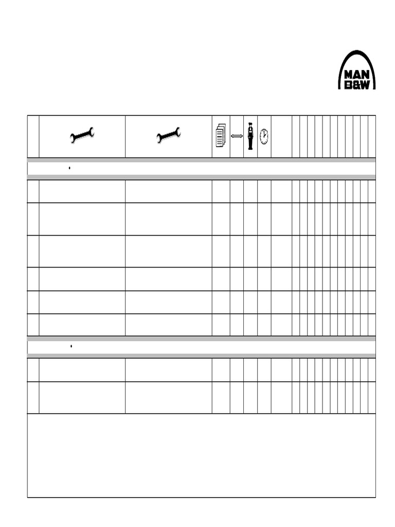 16V32 MAN Maintenance Schedule | PDF