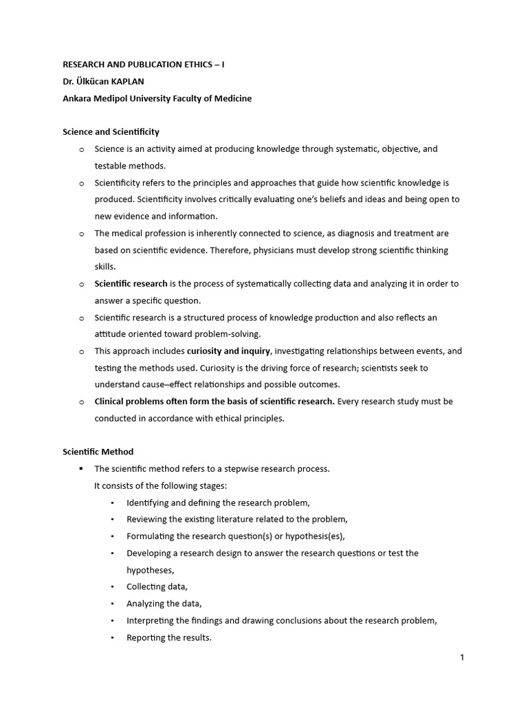 D1 Lecture Note - Research Ethics | PDF | Scientific Method ...
