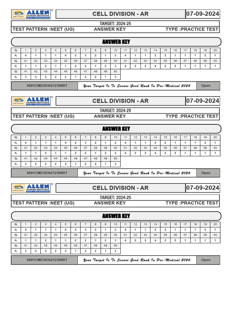Cell Division AR AK | PDF