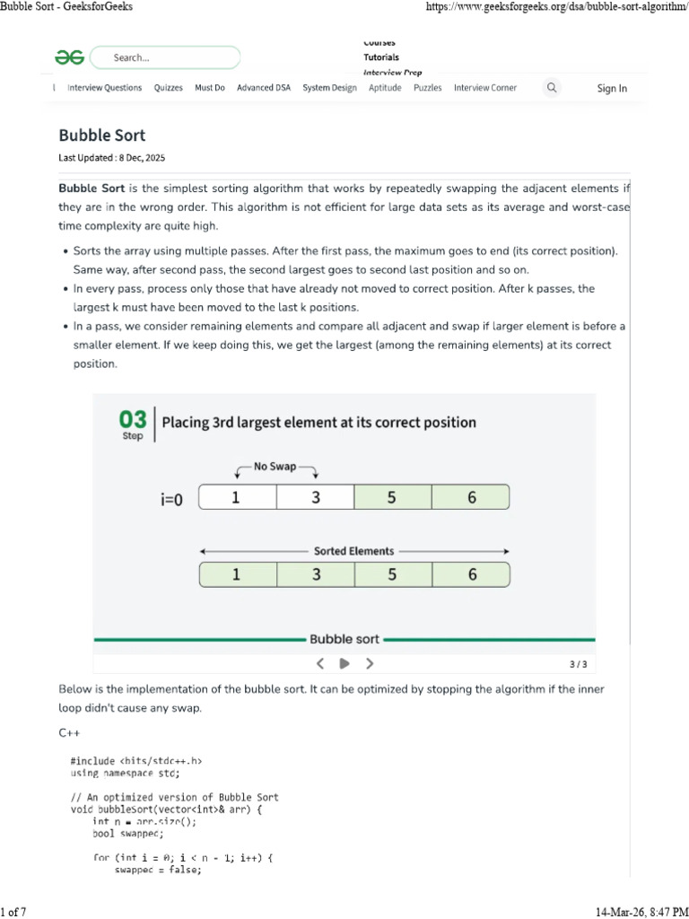 Bubble Sort | PDF