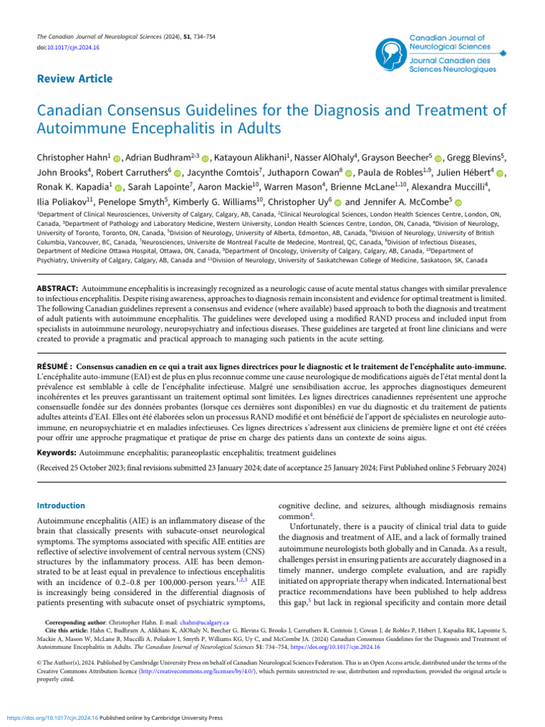 Canadian Consensus Guidelines For The Diagnosis and Treatment of ...