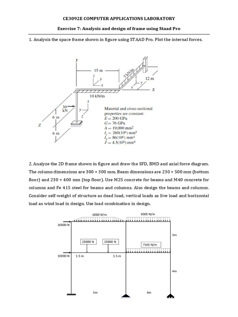 Exercise 7-Staad Pro | PDF