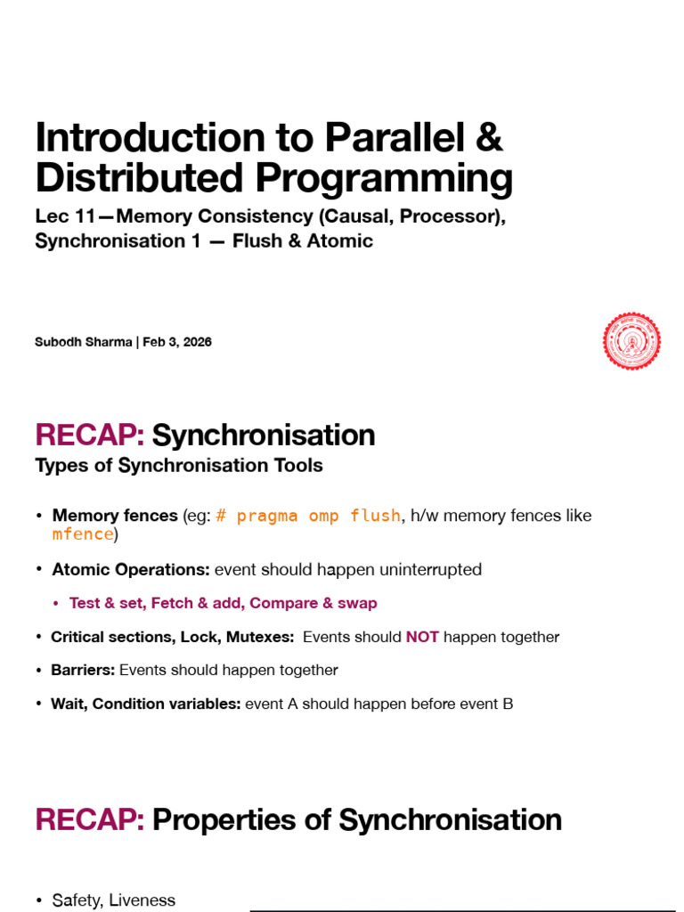 Lec11 Synchronisations | PDF | Concurrency (Computer Science ...