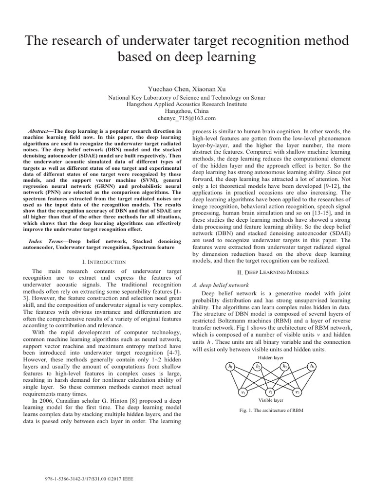 2017 - The Research of Underwater Target Recognition Method Based On ...