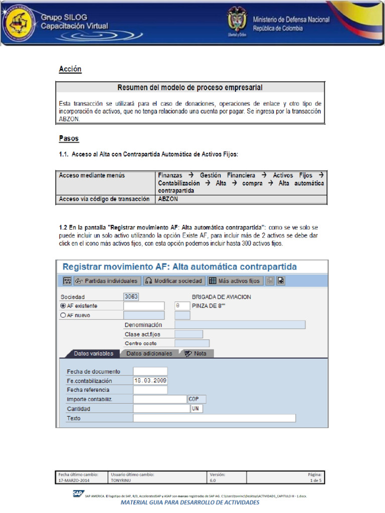 ABZON Alta Con Contrapartida Automática Por Donacion en Masa V 6.0 | PDF
