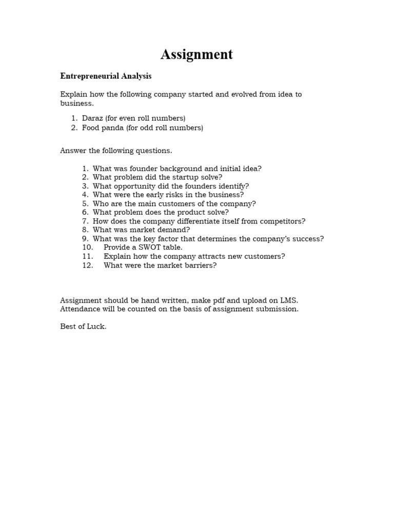Assignment 1. | PDF