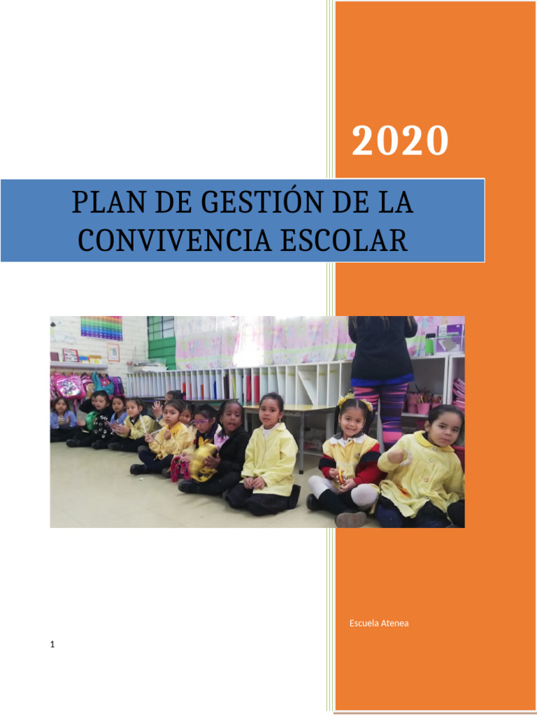 Plan de Gestión Escuela Atenea Convivencia Escolar | PDF | Plan de ...