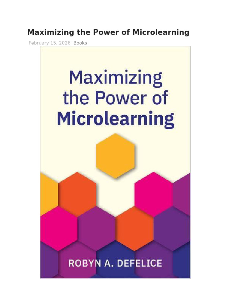 Maximizing The Power of Microlearning | PDF | Learning | Behavior ...