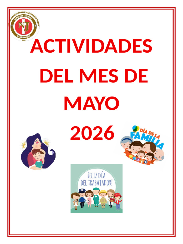 Actividades Del Mes de Mayo 2026 | PDF | Educación de la primera ...