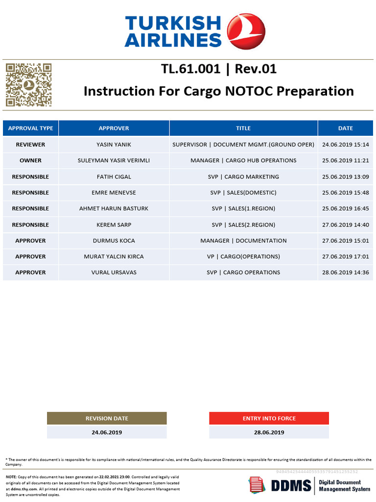 Instruction for Cargo NOTOC Preparation | PDF | Dangerous Goods | Cargo
