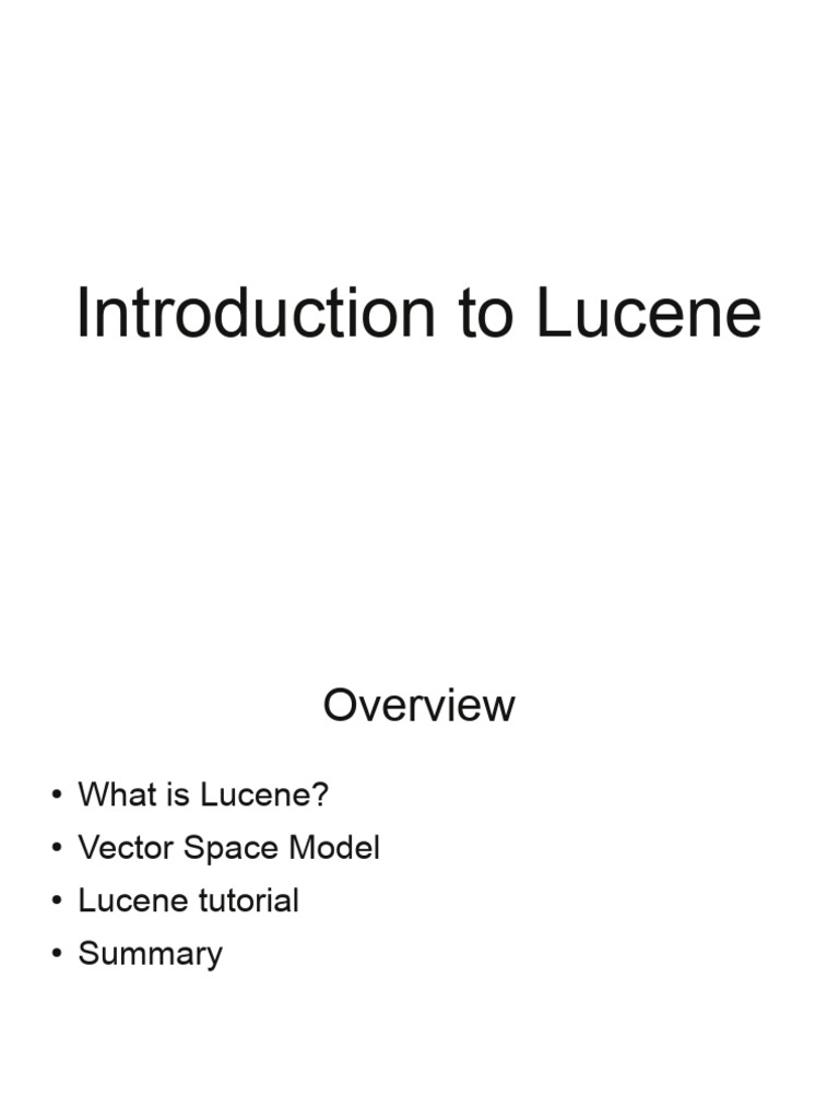 Introduction To Lucene | PDF | Search Engine Indexing | Parsing