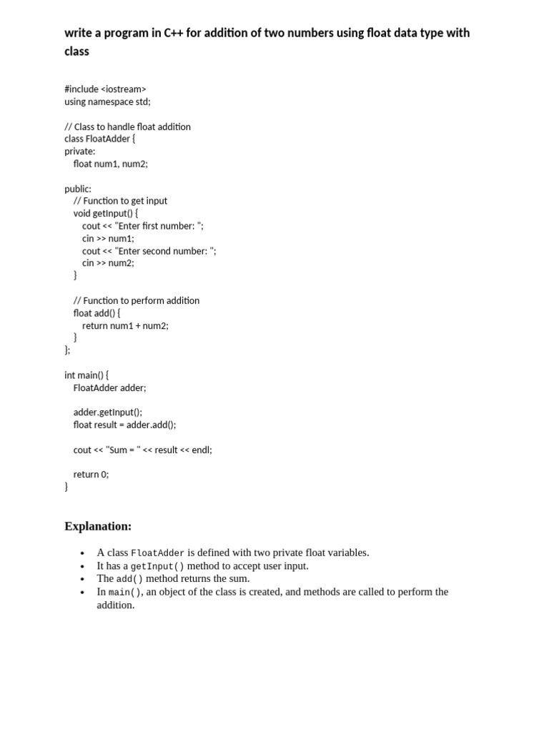 Write A Program in C++ | PDF
