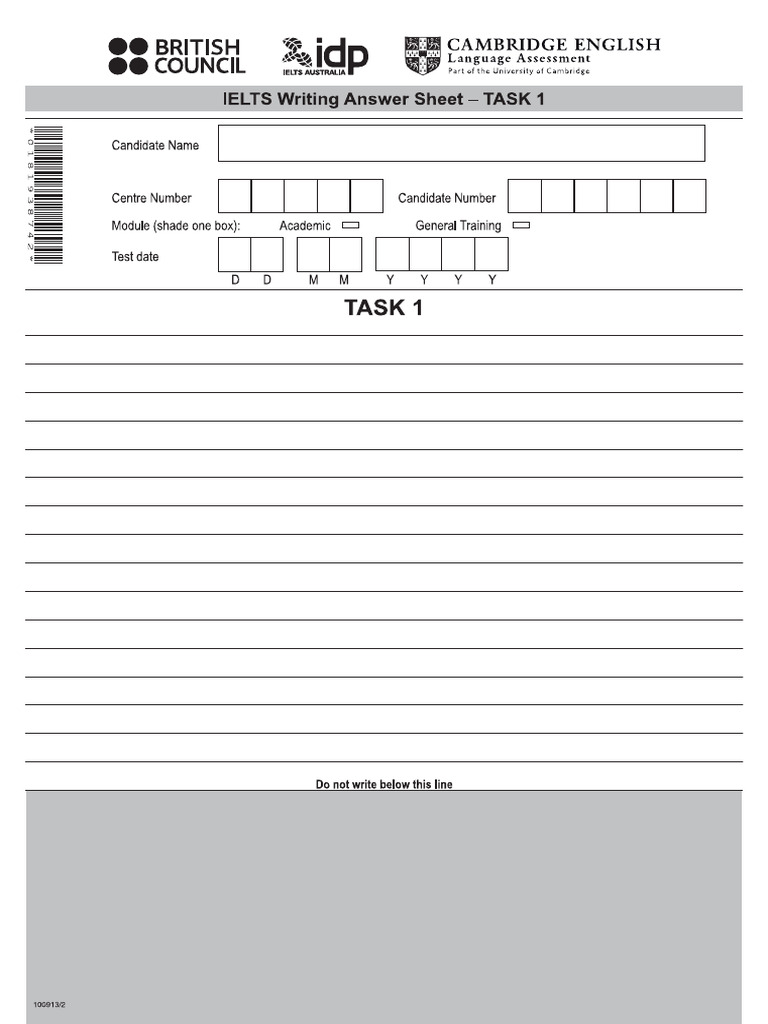 Ielts Writing Answer Sheet | PDF