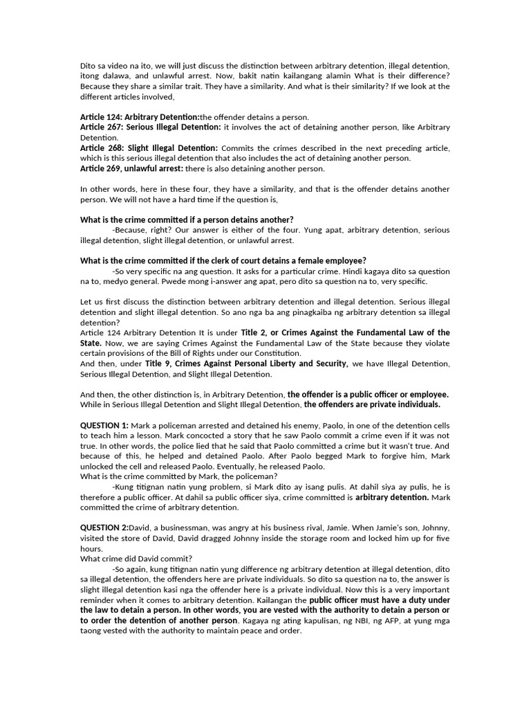 Detention | PDF | Arrest | Crime & Violence