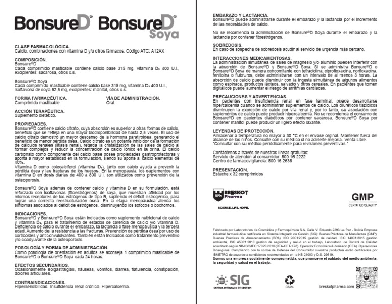 Bonsure Flia Inserto Compressed | PDF | Vitamina D | Calcio