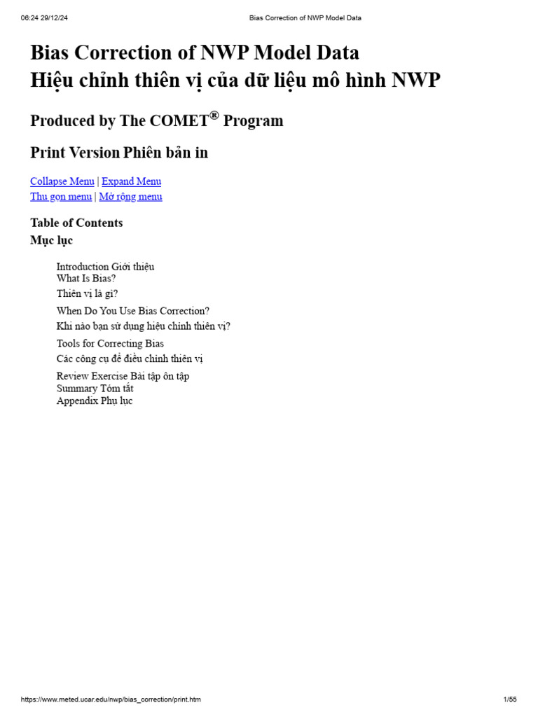 Bias Correction of NWP Model Data | PDF