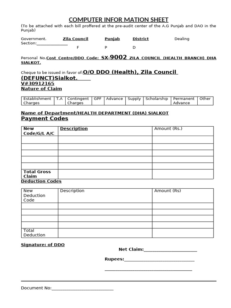 Computer Information Sheets | PDF