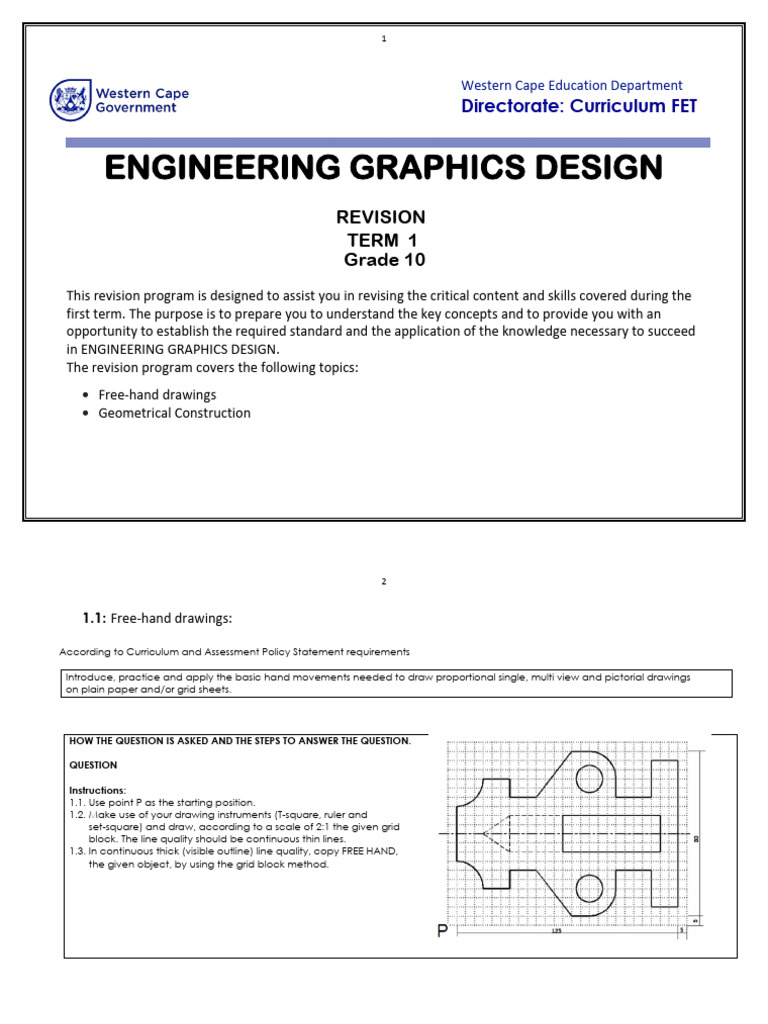GR 10 Engineering Graphics Design Term 1 Revision Material | PDF ...