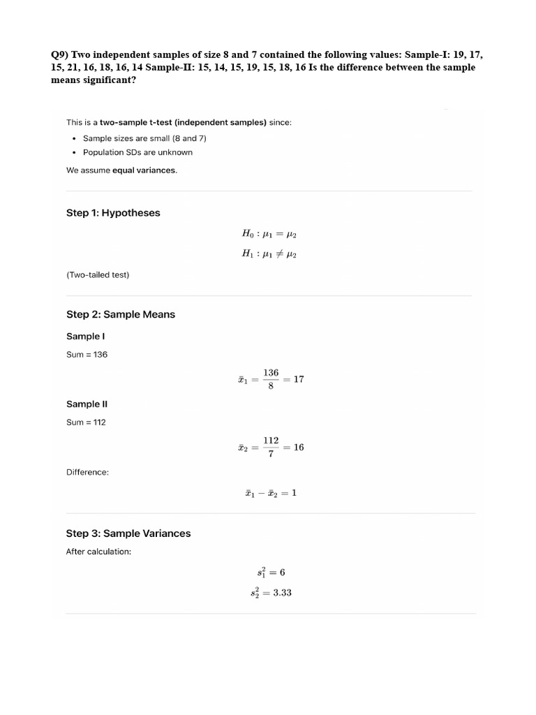 Testing Hypothesis Notes 2 | PDF | Statistical Significance | Sampling ...