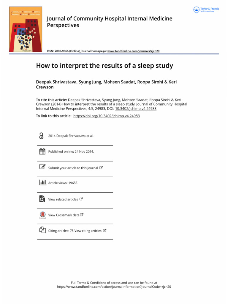 Jchimp.v4.24983 - How To Interpret The Results of A Sleep Study | PDF