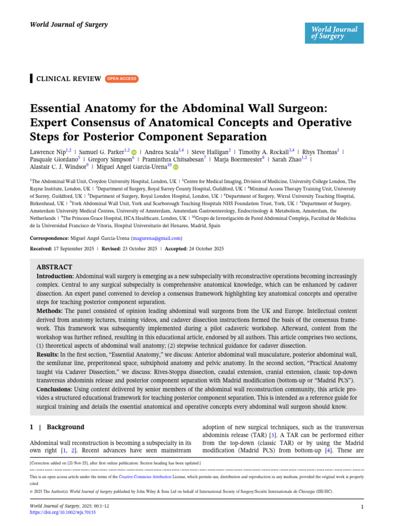 Essential Anatomy For The Abdominal Wall SurgeonExpert Consensus of ...