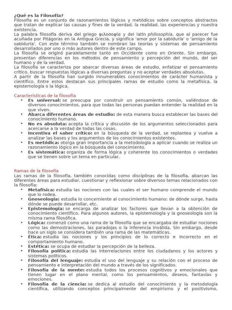 Qué Es La Filosofía CLASE 1 | PDF | Conocimiento | Verdad