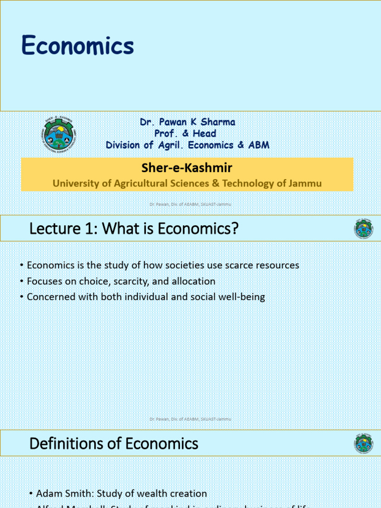 Lecture 1 - Principles of Economics UG | PDF | Economics | Macroeconomics