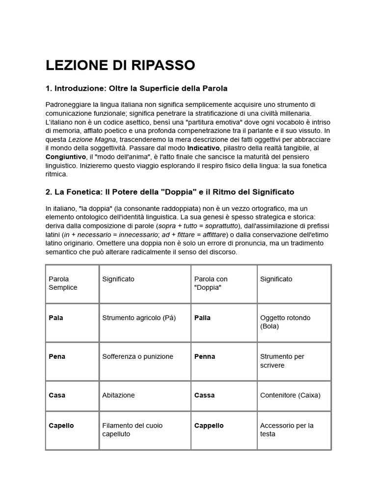 Lezione Di Ripasso | PDF