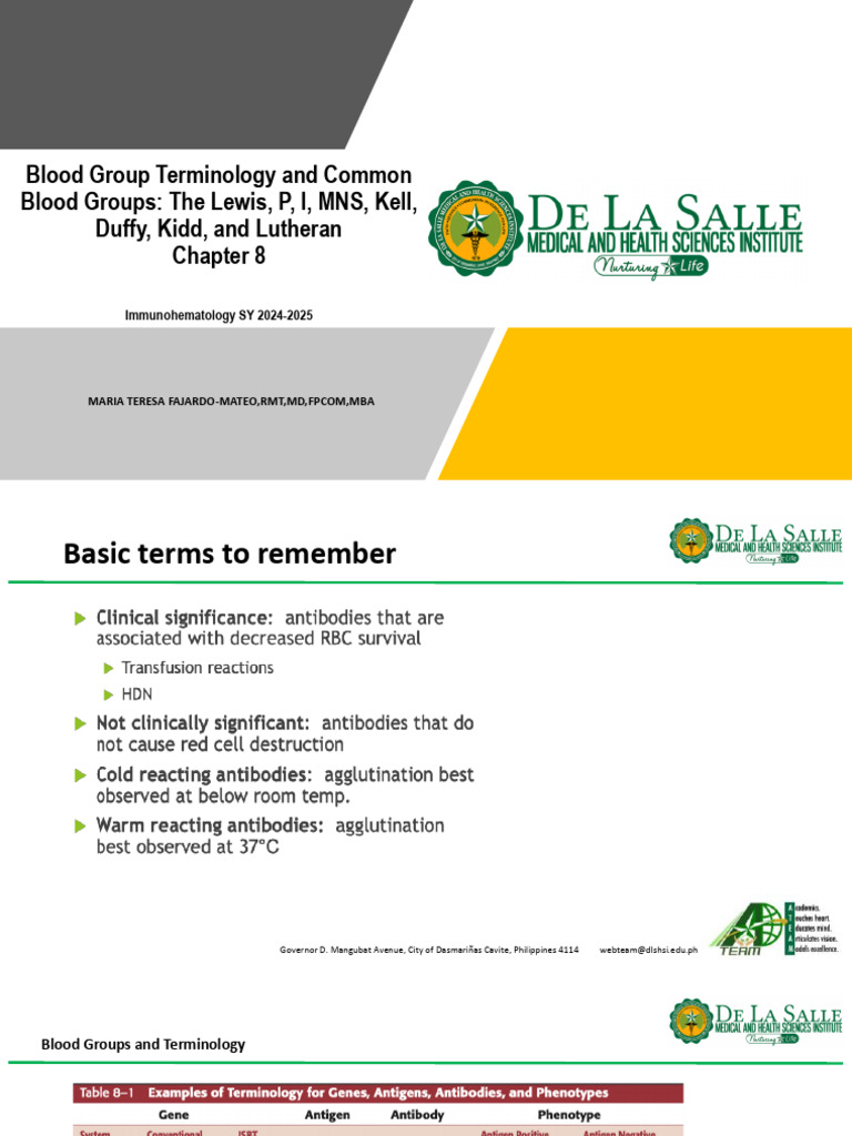 Blood Terminology Other Blood Group Sysytems | PDF | Blood Type | Antibody