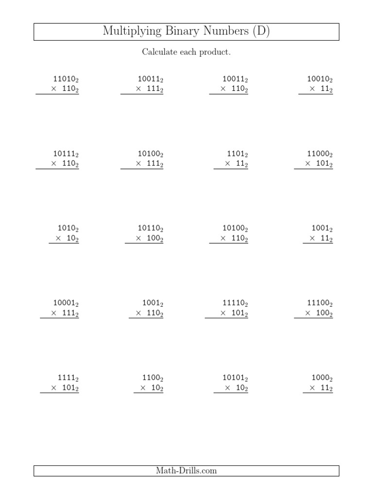 Multiplying Base System 02 Binary 004.1455811318 | PDF