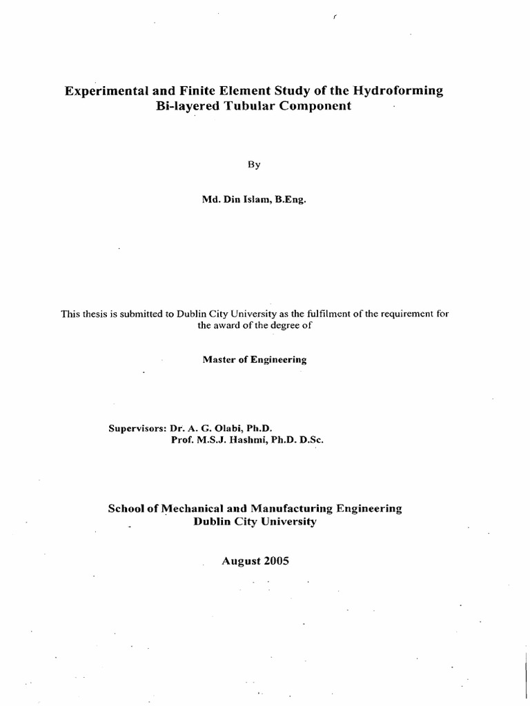 Hydro Forming | PDF | Stress (Mechanics) | Deformation (Engineering)