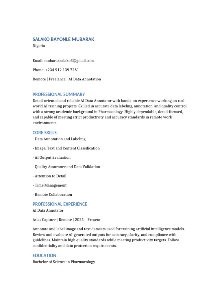 Ai Annotator CV | PDF