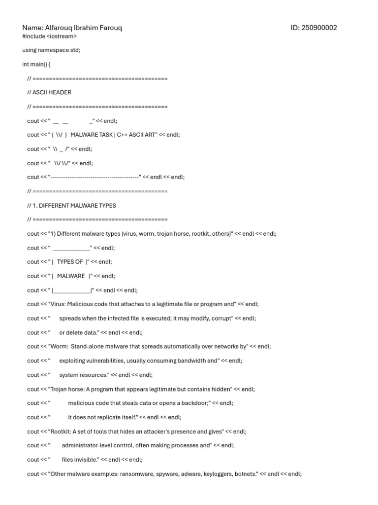 C++ Malware Task | PDF