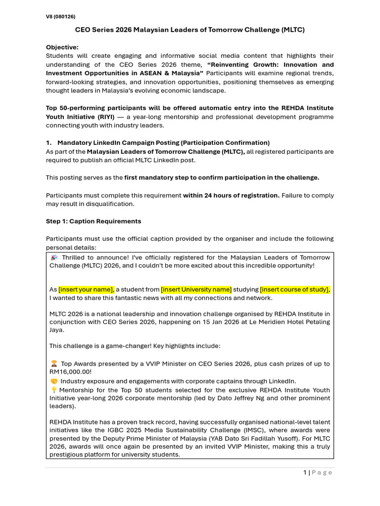 MLTC Guidelines 2026 V8 | PDF
