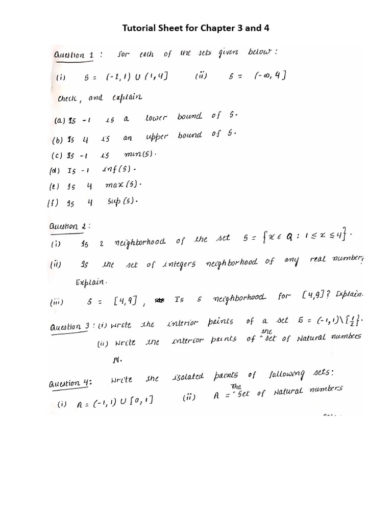 Tutorial Sheet For Topic 3 and 4 | PDF