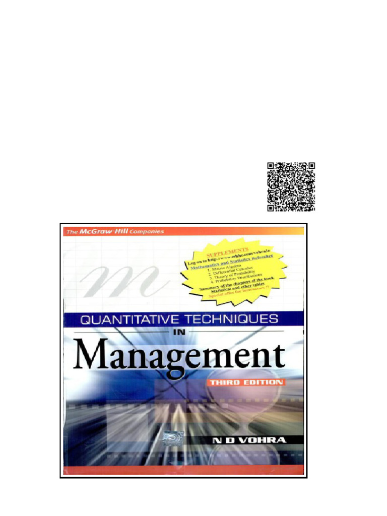 Quantitative Techniques in Management 3rd Edition N D Vohra | PDF ...