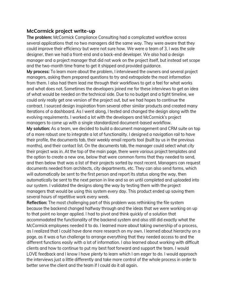 McCormick Write Up | PDF | Information Technology | Computing