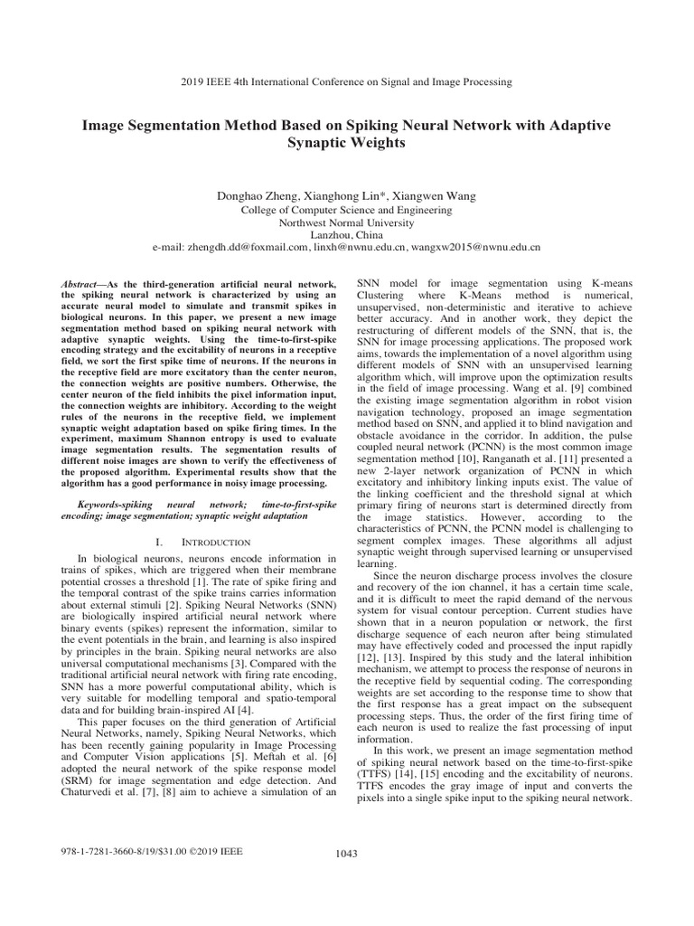 10 - Image Segmentation Method Based On Spiking Neural Network With ...