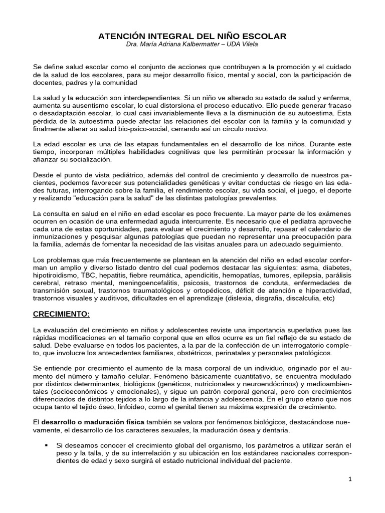 Atencion Integral Del Niño Escolar | PDF | Obesidad | Presión sanguínea