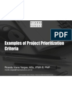 Examples of Project Prioritization Criteria: Ricardo Viana Vargas, MSC, Ipma-B, PMP
