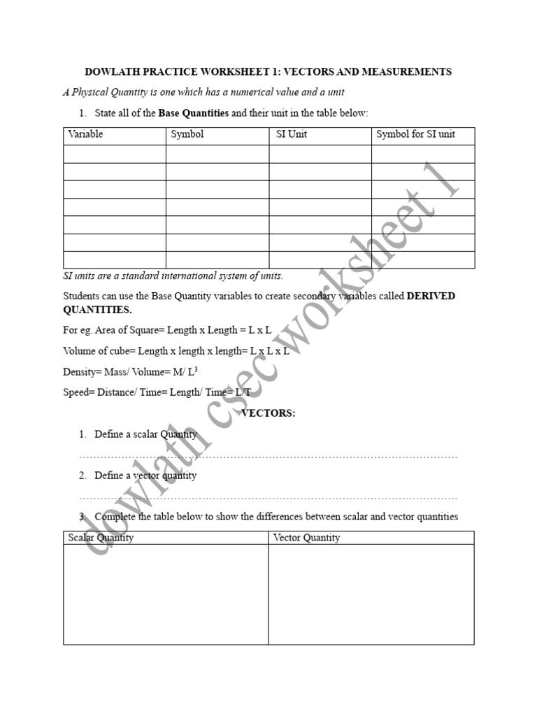 Dowlath Practice Worksheet 1 | PDF