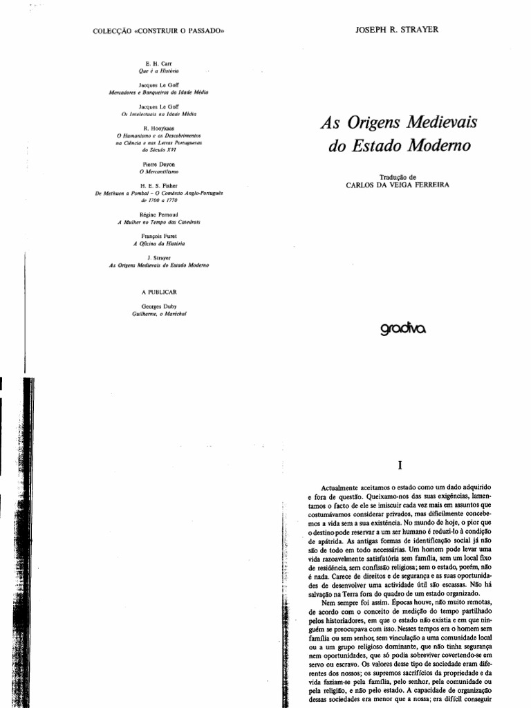 Joseph Strayer Origens Medievais Do Estado Moderno | PDF | Estado ...